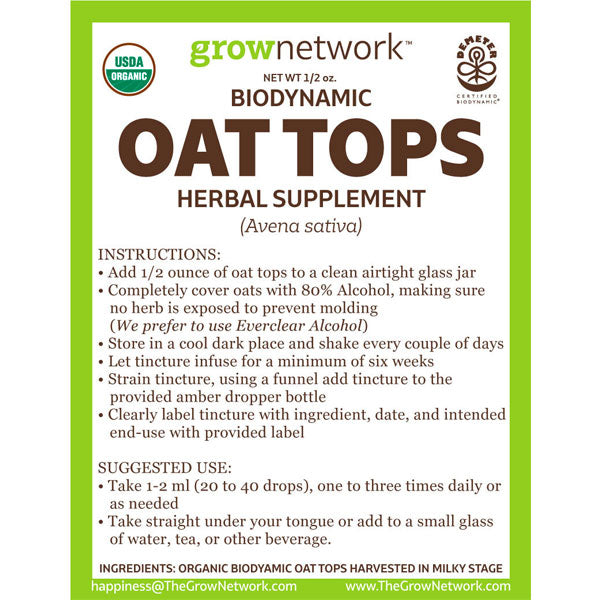 DIY Calming Oat Tops Tincture